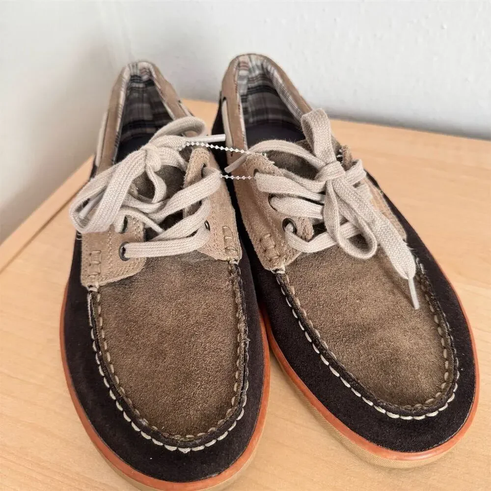 Clarks Men's Brown Suede Boat Shoes Size 8.5 Casual Lace Up